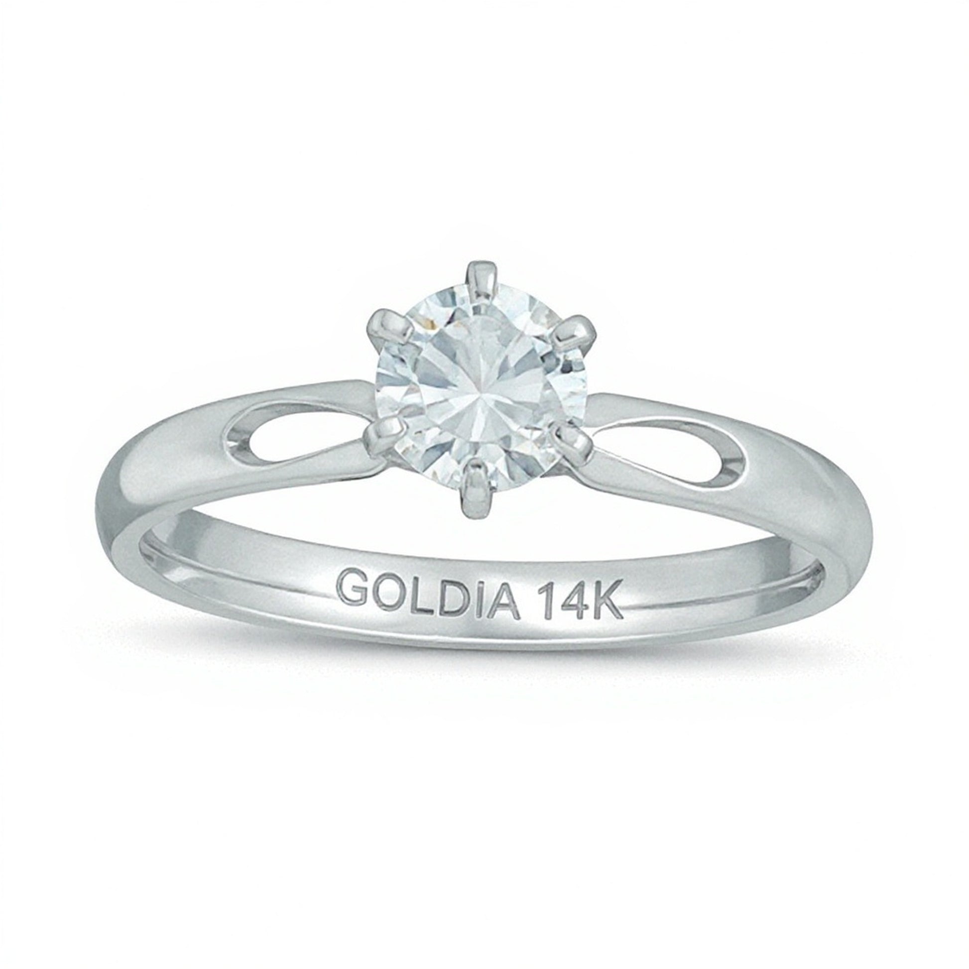0.5 CT. Diamond Solitaire Engagement Ring in 14K White Gold (I/I2)