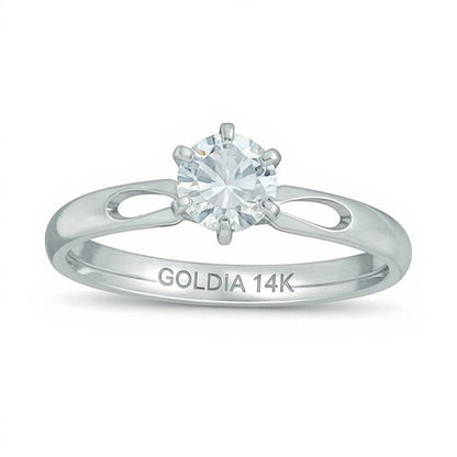 0.5 CT. Diamond Solitaire Engagement Ring in 14K White Gold (I/I2)