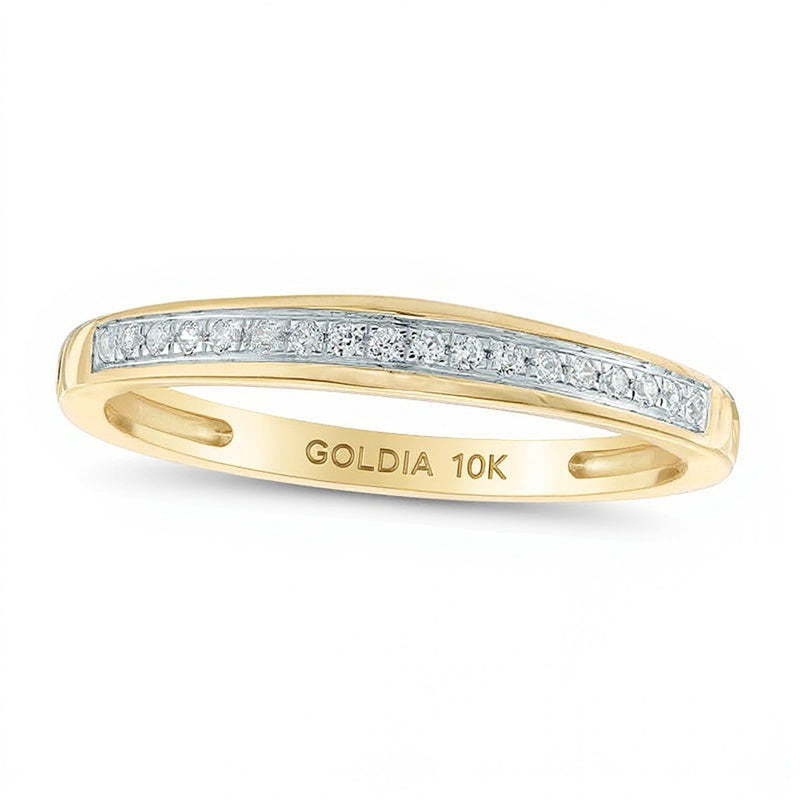 0.07 CT. TW Diamond Channel Anniversary Band in 10K Gold