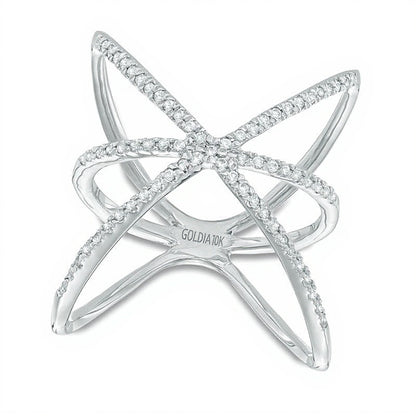 0.25 CT. TW Diamond Orbit Ring in 10K White Gold