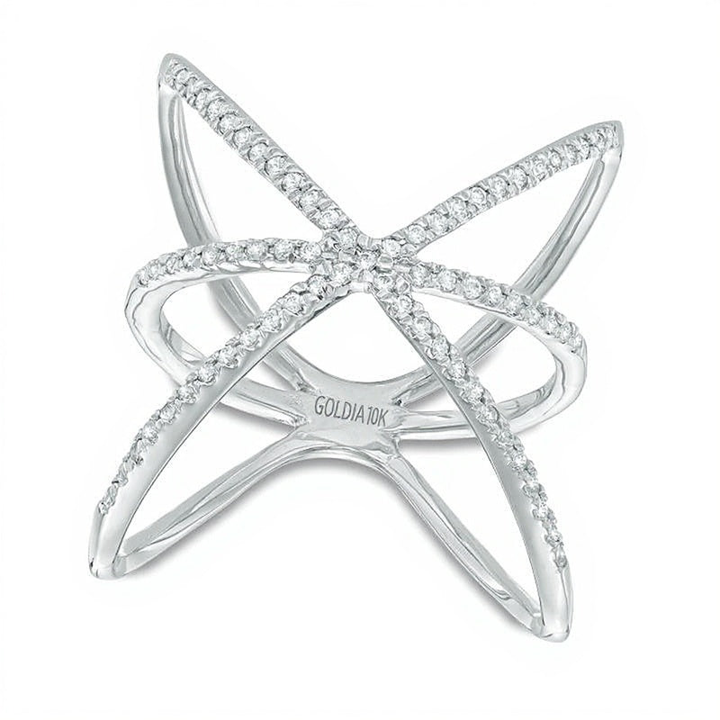 0.25 CT. TW Diamond Orbit Ring in 10K White Gold