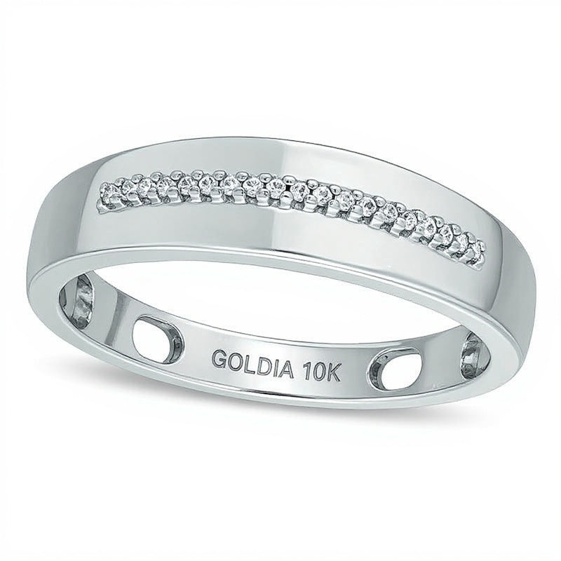 Diamond Accent Wedding Band in 10K White Gold