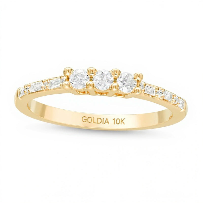 0.25 CT. TW Diamond Three Stone Promise Ring in 10K Gold