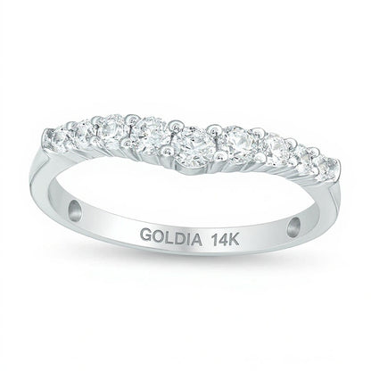 0.38 CT. TW Diamond Contour Anniversary Band in 14K White Gold
