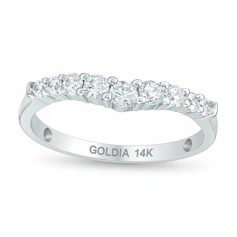 0.38 CT. TW Diamond Contour Anniversary Band in 14K White Gold