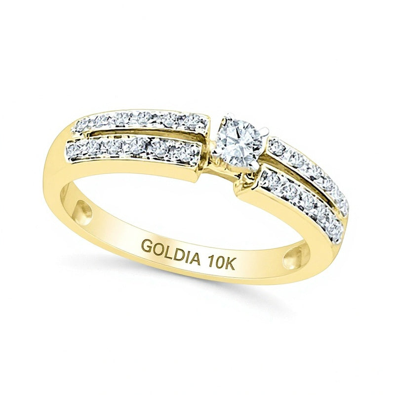0.25 CT. TW Diamond Split Shank Promise Ring in 10K Gold