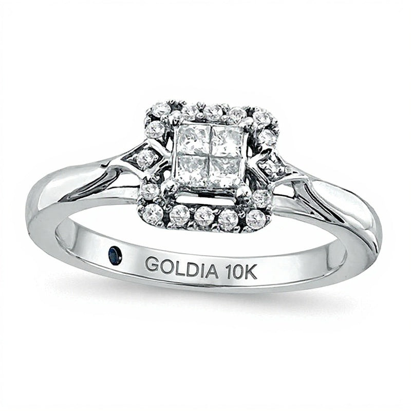 Cherished Promise Collectionâ¢ 0.25 CT. TW Quad Princess-Cut Diamond Promise Ring in 10K White Gold