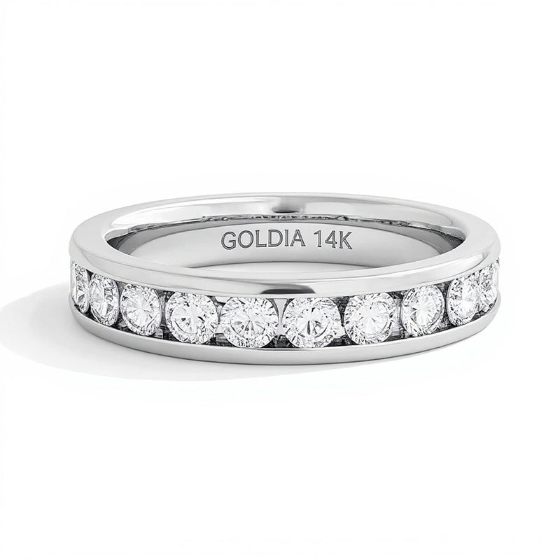 1.0 CT. TW Diamond Channel-Set Twelve Stone Band in 14K White Gold