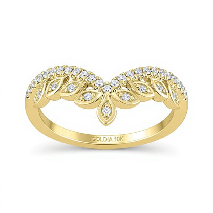 0.2 CT. TW Marquise-Frame Diamond Tiara Contour Band in 10K Gold