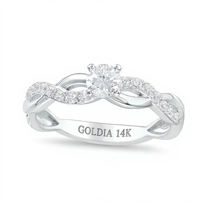 1.0 CT. TW Diamond Twist Engagement Ring in 14K White Gold