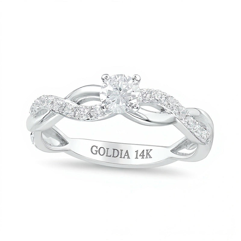1.0 CT. TW Diamond Twist Engagement Ring in 14K White Gold