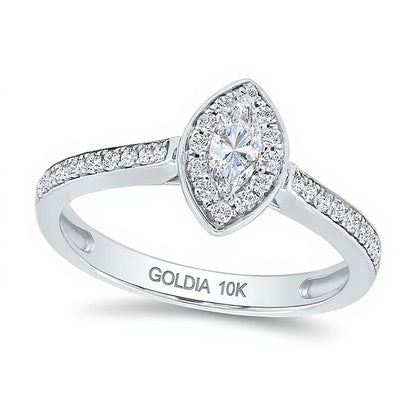 0.25 CT. TW Marquise-Cut Diamond Frame Promise Ring in 10K White Gold