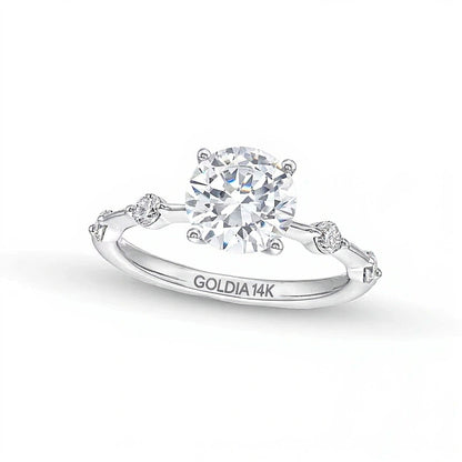 2.25 CT. TW Lab-Grown Diamond Station Engagement Ring in 14K White Gold (F/SI2)