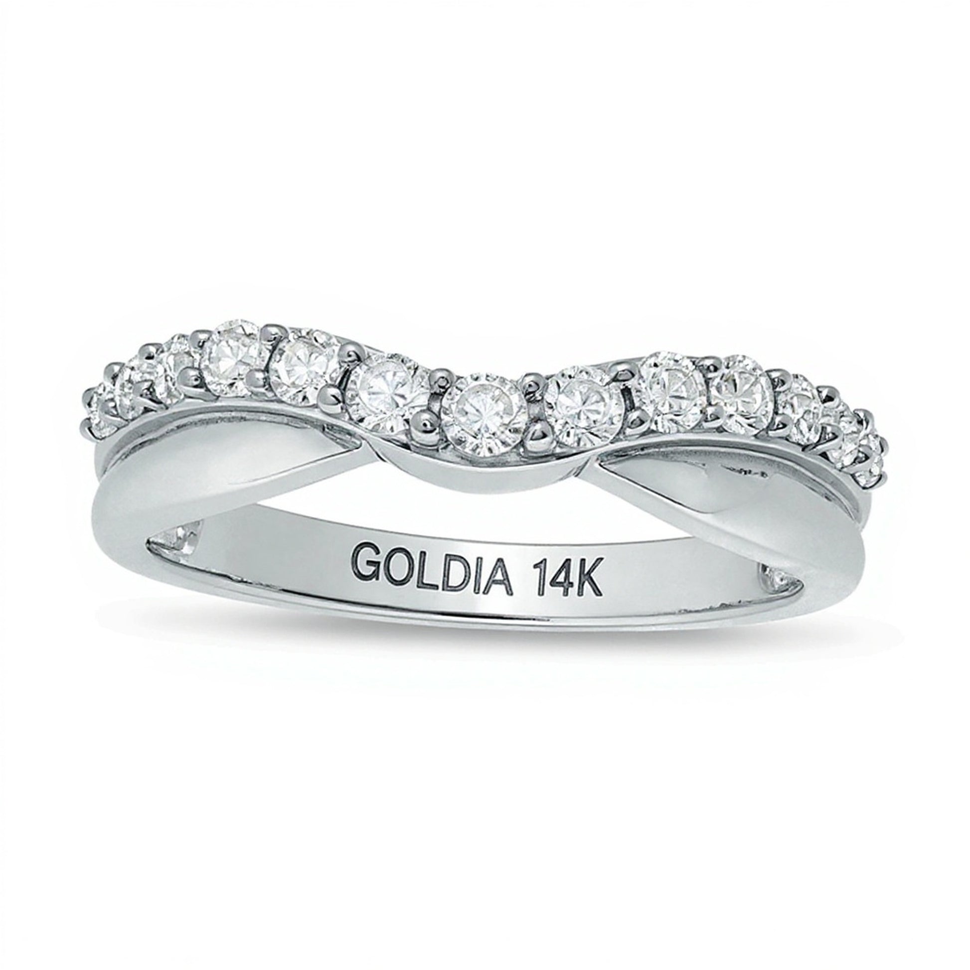 0.5 CT. TW Diamond Twist Contour Band in 14K White Gold