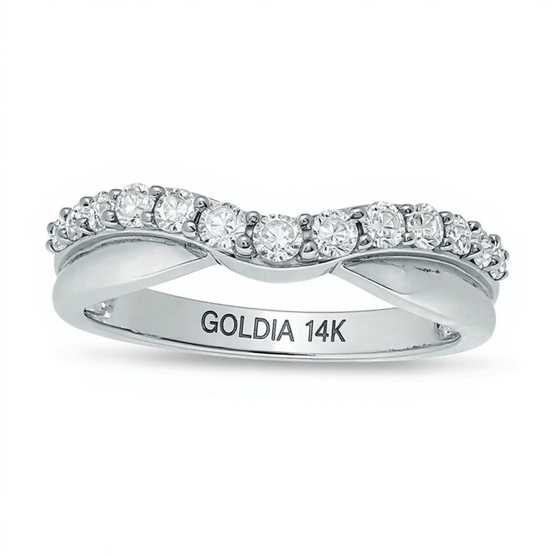 0.5 CT. TW Diamond Twist Contour Band in 14K White Gold