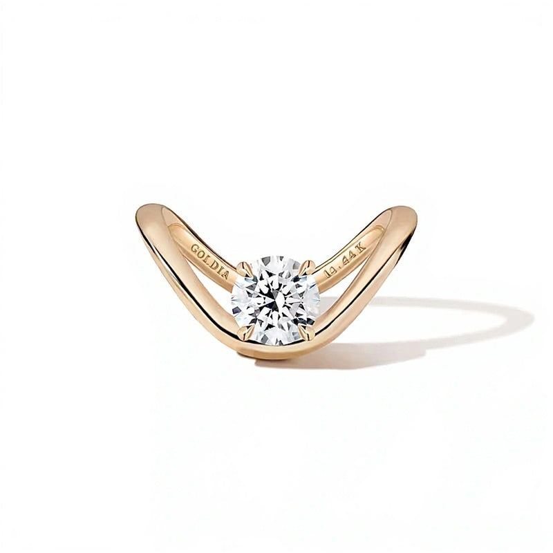 Zales x SHAHLA 1.5 CT. Lab-Grown Diamond Solitaire Dip Engagement Ring in 14K Gold (F/VS2)