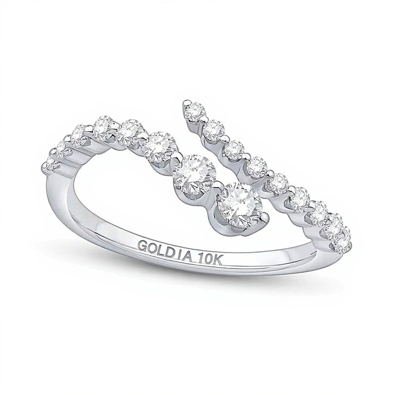 0.5 CT. TW Lab-Grown Diamond Bypass Ring in 10K White Gold (F/VS2)
