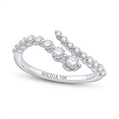 0.5 CT. TW Lab-Grown Diamond Bypass Ring in 10K White Gold (F/VS2)