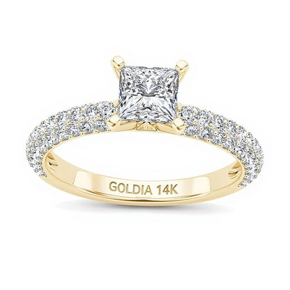 1.0 CT. TW Princess-Cut Diamond Engagement Ring in 14K Gold