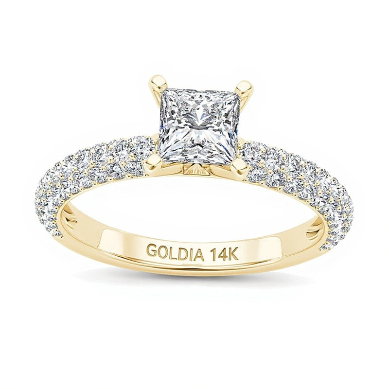 1.0 CT. TW Princess-Cut Diamond Engagement Ring in 14K Gold