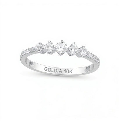 0.33 CT. TW Diamond Five Stone Anniversary Band in 10K White Gold