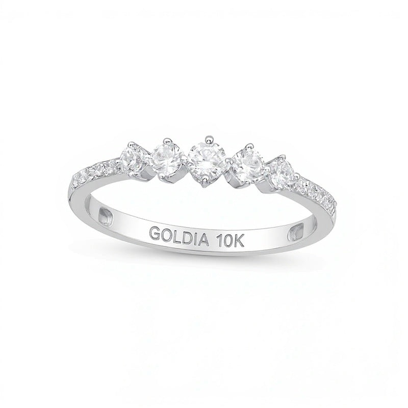 0.33 CT. TW Diamond Five Stone Anniversary Band in 10K White Gold