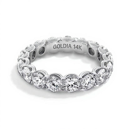 4.0 CT. TW Lab-Grown Diamond Scallop Eternity Band in 14K White Gold (F/VS2) - Size 6