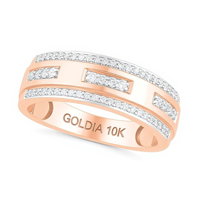 0.38 CT. TW Diamond Edge Wedding Band in 10K Rose Gold