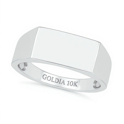 0.07 CT. Diamond Solitaire Square-Top Wedding Band in 10K White Gold