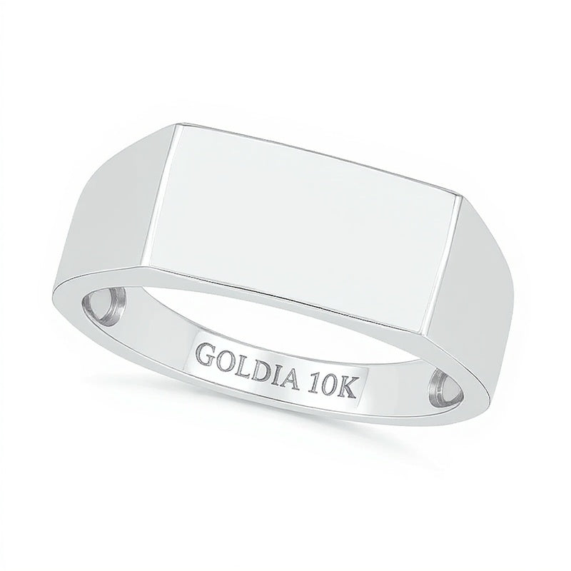 0.07 CT. Diamond Solitaire Square-Top Wedding Band in 10K White Gold