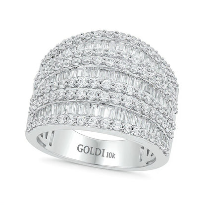 1.88 CT. TW Baguette Diamond Colosseum Multi-Row Band in 10K White Gold