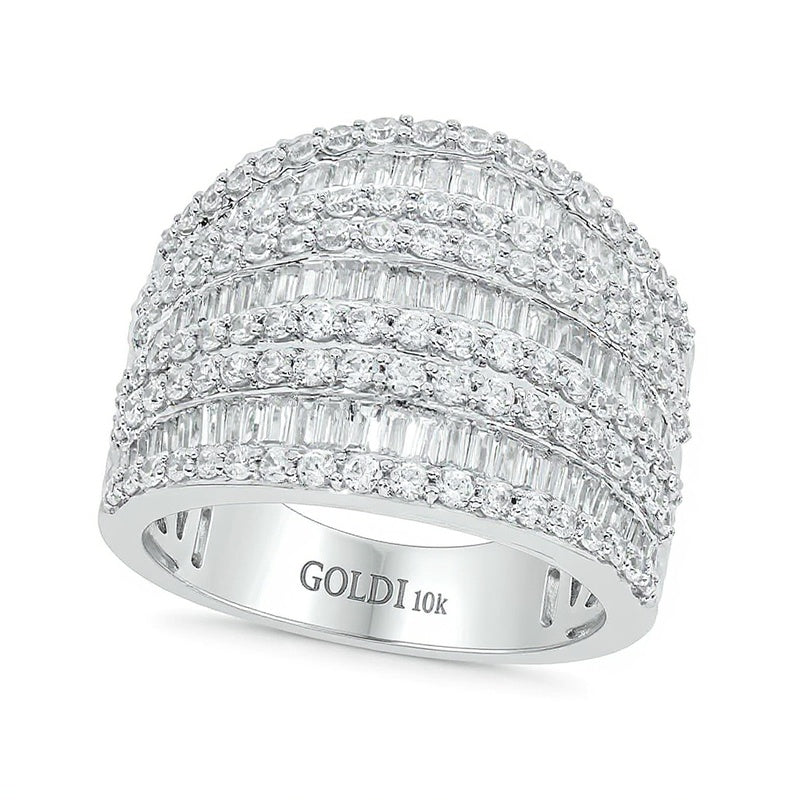1.88 CT. TW Baguette Diamond Colosseum Multi-Row Band in 10K White Gold