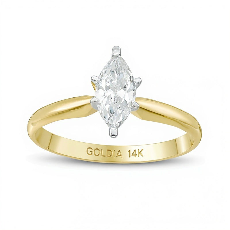 1.0 CT. Marquise Diamond Solitaire Engagement Ring in 14K Gold (I/I2)