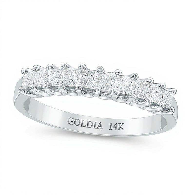 0.5 CT. TW Princess-Cut Diamond High Profile Ten Stone Ring in 14K White Gold
