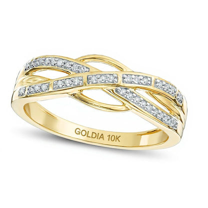 0.1 CT. TW Diamond Crossover Band in 10K Gold