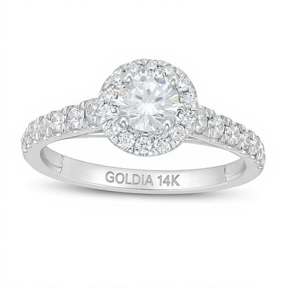 Zales Private Collection 1.0 CT. TW Colorless Diamond Frame Engagement Ring in 14K White Gold (F/I1)