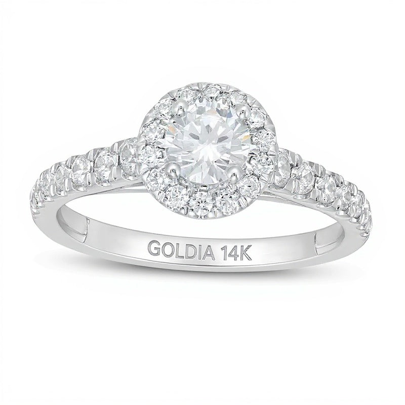 Zales Private Collection 1.0 CT. TW Colorless Diamond Frame Engagement Ring in 14K White Gold (F/I1)