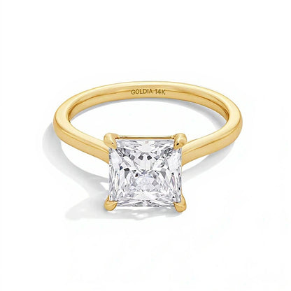 3.0 CT. Princess-Cut Lab-Grown Diamond Solitaire Engagement Ring in 14K Gold (F/VS2)