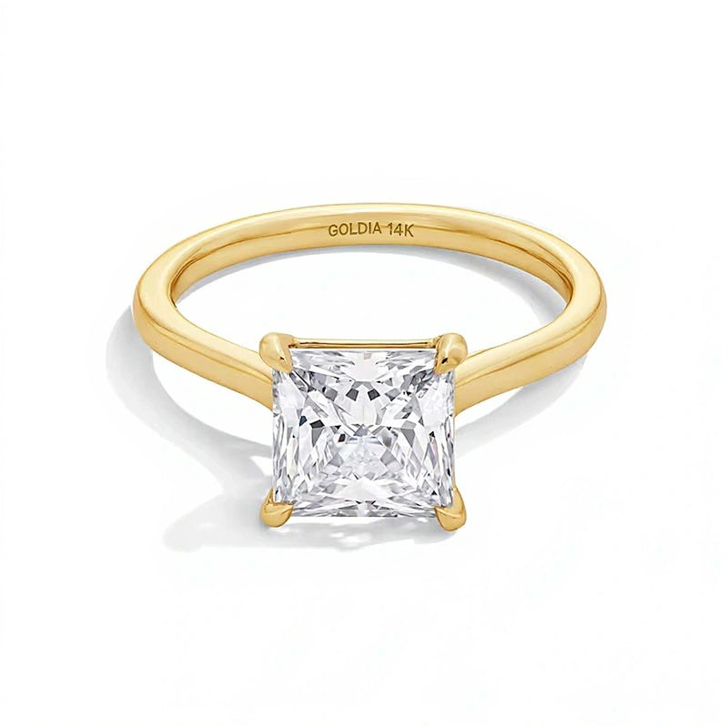 3.0 CT. Princess-Cut Lab-Grown Diamond Solitaire Engagement Ring in 14K Gold (F/VS2)