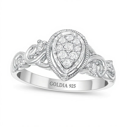 Cherished Promise Collectionâ¢ 0.2 CT. TW Diamond Teardrop Frame Promise Ring in Sterling Silver