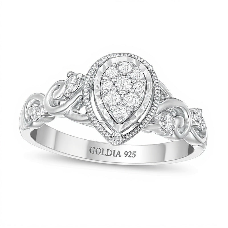 Cherished Promise Collectionâ¢ 0.2 CT. TW Diamond Teardrop Frame Promise Ring in Sterling Silver