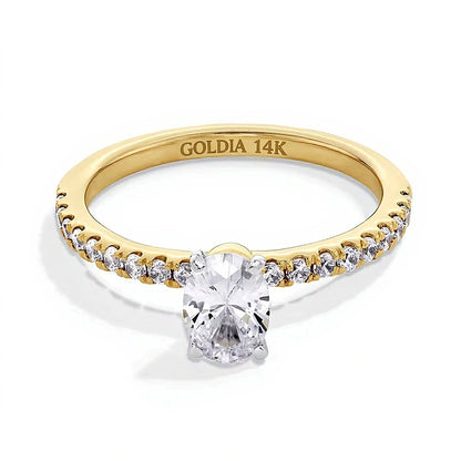 1.0 CT. TW Oval Lab-Grown Diamond Engagement Ring in 14K Gold (F/SI2)
