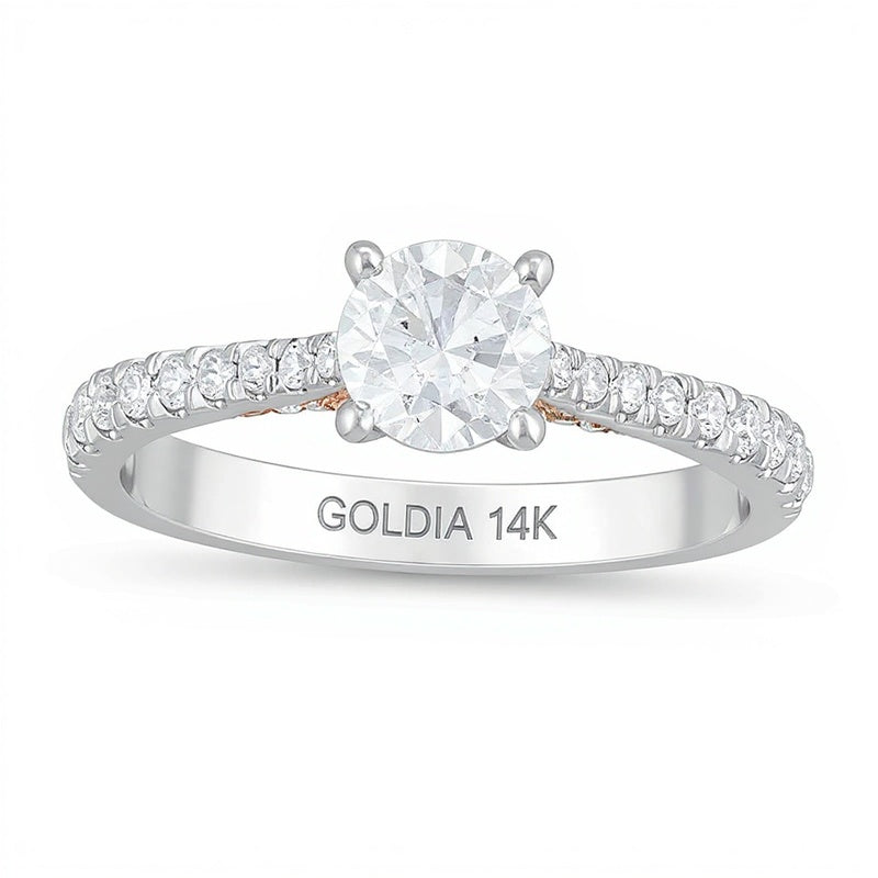 Zales Private Collection 1.0 CT. TW Colourless Diamond Engagement Ring in 14K Two-Tone Gold (F/I1)