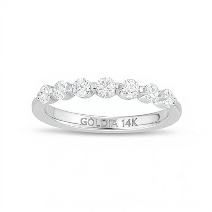 0.5 CT. TW Diamond Seven Stone Anniversary Band in 14K White Gold