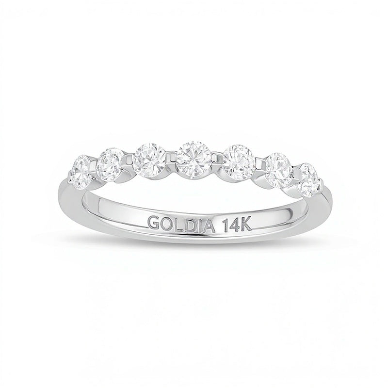 0.5 CT. TW Diamond Seven Stone Anniversary Band in 14K White Gold