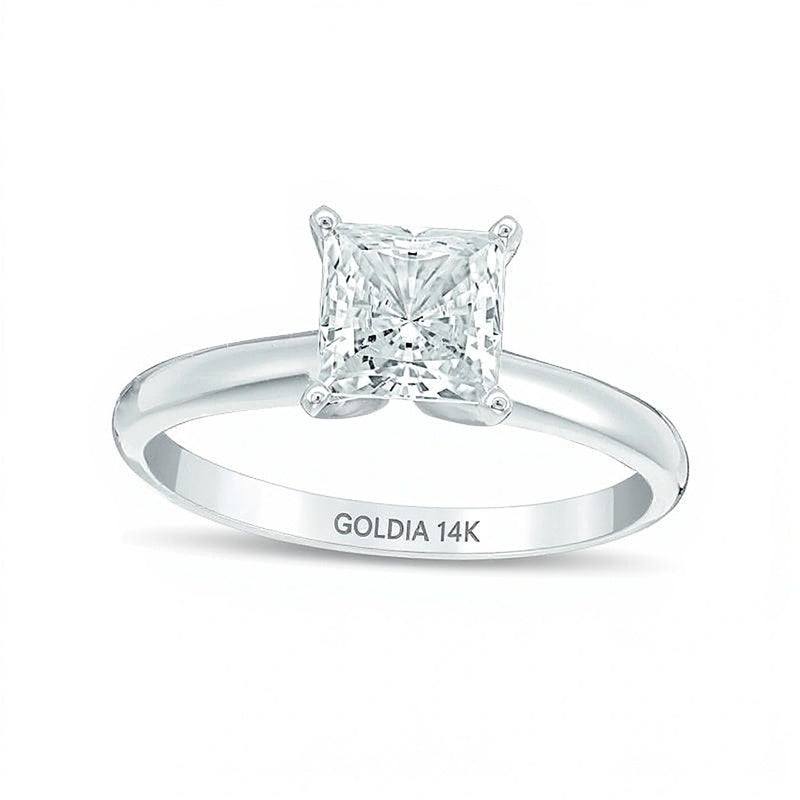 1.0 CT. Princess-Cut Diamond Solitaire Engagement Ring in 14K White Gold (I/I2)