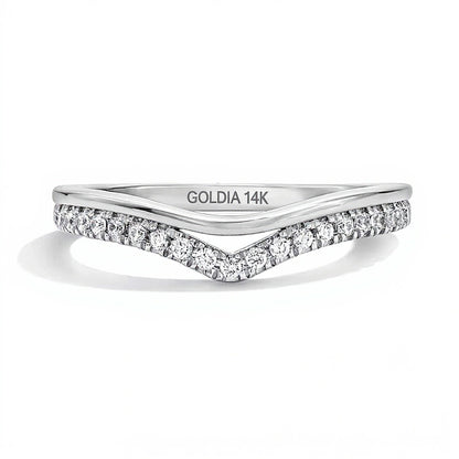 0.17 CT. TW Lab-Grown Diamond Contour Band in 14K White Gold (F/VS2)