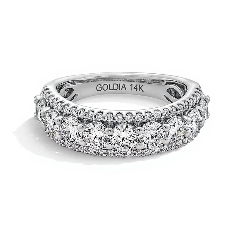 2.0 CT. TW Lab-Grown Diamond Triple Row Band in 14K White Gold (I/SI2)