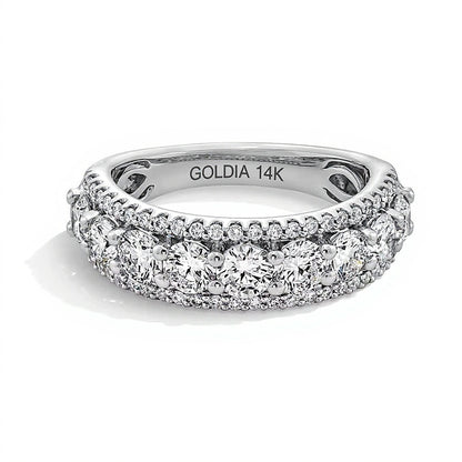 2.0 CT. TW Lab-Grown Diamond Triple Row Band in 14K White Gold (I/SI2)