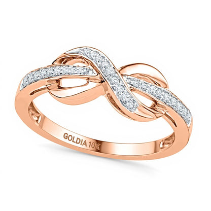 0.1 CT. TW Diamond Infinity Wrapped Ring in 10K Rose Gold